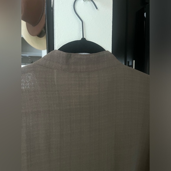 Eileen Fisher Blouse Tunic Linen Blend Size XL Boho Organic Charcoal Gray - Picture 10 of 11